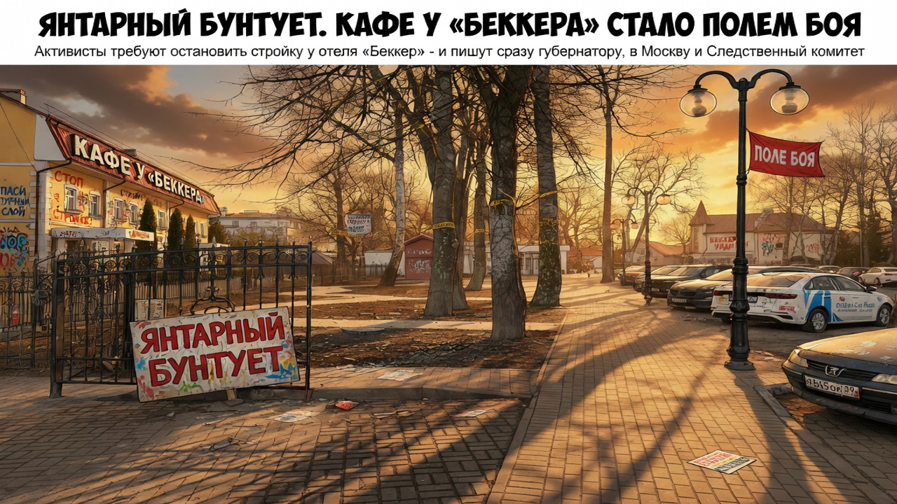 Янтарный бунтует. Кафе у «Беккера» стало полем боя